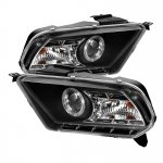 2011 Ford Mustang Black Halo Projector Headlights with LED