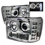 2011 GMC Sierra 3500HD Clear Dual Halo Projector Headlights with LED