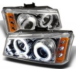 2006 Chevy Silverado 2500HD Clear CCFL Halo Projector Headlights with LED