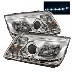 2001 VW Jetta Clear Halo Projector Headlights with LED Daytime Running Lights 2001 VW Jetta Clear Halo Projector Headlights with LED Daytime Running Lights