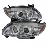 2010 Toyota Corolla Clear Halo Projector Headlights with LED Daytime Running Lights