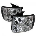 2010 Chevy Silverado 3500HD Clear CCFL Halo Projector Headlights with LED