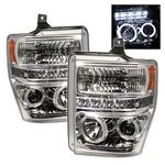 2008 Ford F250 Super Duty Clear Dual Halo Projector Headlights with LED 2008 Ford F250 Super Duty Clear Dual Halo Projector Headlights with LED