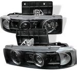 1996 Chevy Astro Black Dual Halo Projector Headlights