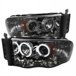 2005 Dodge Ram 2500 Smoked CCFL Halo Projector Headlights with LED