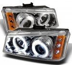 2005 Chevy Silverado Clear CCFL Halo Projector Headlights with LED