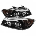 2006 BMW 3 Series E90 Sedan Black Dual CCFL Halo Projector Headlights