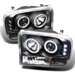 1999 Ford F350 Super Duty Black CCFL Halo Projector Headlights with LED 1999 Ford F350 Super Duty Black CCFL Halo Projector Headlights with LED