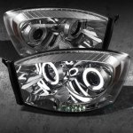 2007 Dodge Ram 3500 Smoked CCFL Halo Projector Headlights with LED