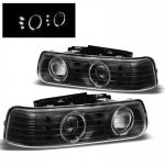 2001 Chevy Silverado Black Halo Projector Headlights LED DRL