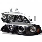1994 Honda Civic Black Dual Halo Projector Headlights