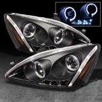 Honda Accord 2003-2007 Black Halo Projector Headlights with LED Daytime Running Lights