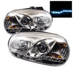 2002 VW Golf Clear Projector Headlights with LED Daytime Running Lights 2002 VW Golf Clear Projector Headlights with LED Daytime Running Lights