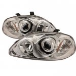1998 Honda Civic Clear Dual CCFL Halo Projector Headlights