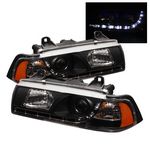 BMW E36 Coupe 1992-1998 Black Projector Headlights with LED Daytime Running Lights BMW E36 Coupe 1992-1998 Black Projector Headlights with LED Daytime Running Lights