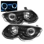 Chrysler 300M 1999-2004 Black Dual Halo Projector Headlights with Integrated LED