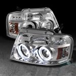 2004 Ford F150 Clear Dual CCFL Halo Projector Headlights with LED