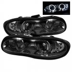 Chevy Camaro 1998-2002 Smoked Halo Projector Headlights with LED