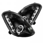 Infiniti G35 Sedan 2003-2004 Black Halo Projector Headlights with LED
