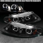1997 Dodge Avenger Black Dual Halo Projector Headlights with Integrated LED