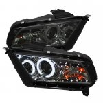 2011 Ford Mustang Smoked CCFL Halo Projector Headlights with LED