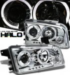 2009 Dodge Charger Clear Halo Projector Headlights with LED 2009 Dodge Charger Clear Halo Projector Headlights with LED