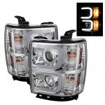 2014 Chevy Silverado Chrome Projector Headlights LED DRL