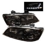 Pontiac G8 2008-2009 Black Projector Headlights with LED Daytime Running Lights