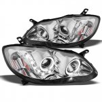 2003 Toyota Corolla Chrome Projector Headlights Halo LED