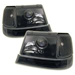 Ford Ranger 1998-2001 Black Halo Projector Headlights and Corner Lights