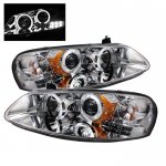 Dodge Stratus Sedan 2001-2006 Clear Dual Halo Projector Headlights with LED