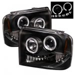 2007 Ford F350 Super Duty Black Halo Projector Headlights with LED
