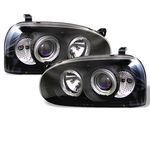 1998 VW Golf Black Halo Projector Headlights with Integrated LED 1998 VW Golf Black Halo Projector Headlights with Integrated LED