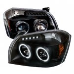2005 Dodge Magnum Black CCFL Halo Projector Headlights with LED