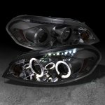Chevy Impala 2006-2011 Smoked Dual Halo Projector Headlights with LED