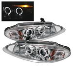 Dodge Intrepid 1998-2004 Clear Dual Halo Projector Headlights with Integrated LED
