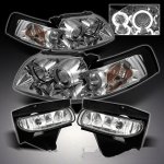 2001 Ford Mustang Clear Halo Projector Headlights and Fog Lights Set