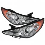 Hyundai Sonata 2011-2012 Clear Halo Projector Headlights with LED