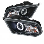 2011 Ford Mustang Black CCFL Halo Projector Headlights with LED