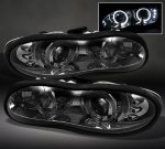 1998 Chevy Camaro Smoked CCFL Halo Projector Headlights with LED