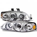 1994 Honda Civic Clear Dual Halo Projector Headlights