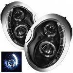 Mini Cooper 2002-2006 Black Halo Projector Headlights with LED Daytime Running Lights