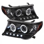 2009 Toyota Land Cruiser Black Dual Halo Projector Headlights with LED