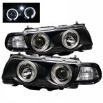 BMW 7 Series 1999-2001 Black Dual Halo Projector Headlights