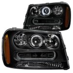 2009 Chevy TrailBlazer Black Projector Headlights with Halo