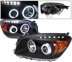 2007 Toyota RAV4 Black Projector Headlights with CCFL Halo