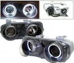 Acura Integra 1994-1997 Black Projector Headlights with Halo