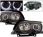 BMW E46 Sedan 3 Series 2002-2005 Black Projector Headlights with Halo