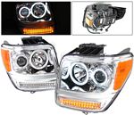 Dodge Nitro 2007-2011 Projector Headlights Chrome CCFL Halo LED