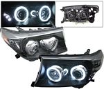 2009 Toyota Land Cruiser Black Projector Headlights CCFL Halo LED